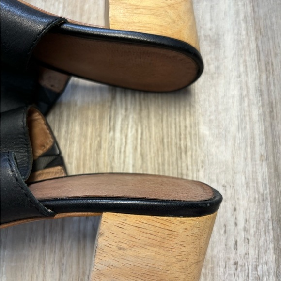 Madewell Black Leather Mules Block Heel - Picture 10 of 11
